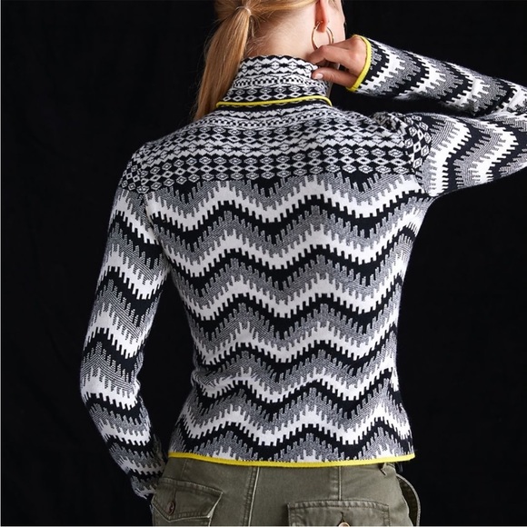 Anthropologie Maeve Geometric ski turtleneck sweater fair isle - Picture 2 of 7